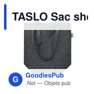 TASLO Sac shopping en feutre RPET - Miniature 8