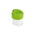 Variante Blanc / vert clair - Tasse à café à couvercle personnalisable en Bio PE 240 ml avec logo - Hot-but-cool