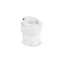 Variante Blanc / Blanc - Tasse à café à couvercle personnalisable en Bio PE 240 ml avec logo - Hot-but-cool