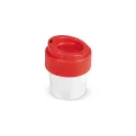 Variante Blanc / Rouge - Tasse à café à couvercle personnalisable en Bio PE 240 ml avec logo - Hot-but-cool
