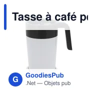 Tasse à café personnalisable double paroi 400 ml avec logo - Inox - Miniature 2