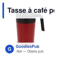 Tasse à café personnalisable double paroi 400 ml avec logo - Inox - Miniature 3