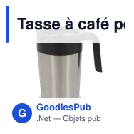 Tasse à café personnalisable double paroi 400 ml avec logo - Inox - Miniature 5