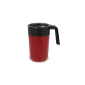 Variante Rouge foncé - Tasse à café personnalisable double paroi 400 ml avec logo - Inox