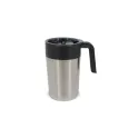 Variante Argent - Tasse à café personnalisable double paroi 400 ml avec logo - Inox