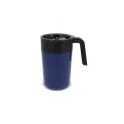 Variante Bleu foncé - Tasse à café personnalisable double paroi 400 ml avec logo - Inox