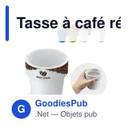 Tasse à café réutilisable personnalisable en Bio PE 240 ml avec logo - Hot-but-cool - Miniature 1