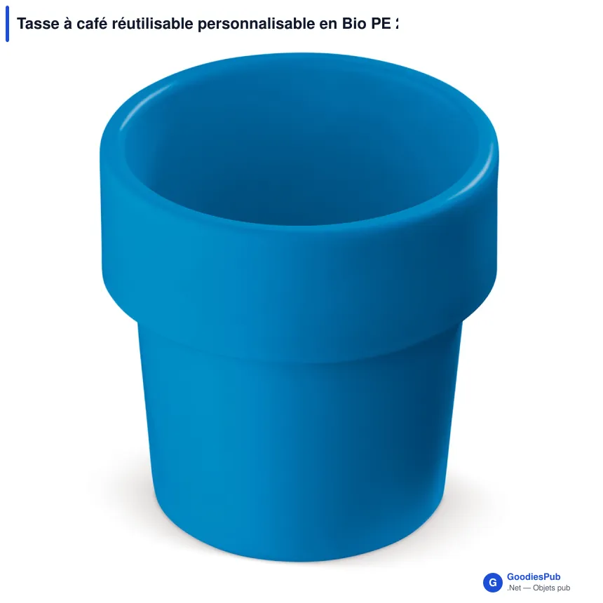 Tasse à café réutilisable personnalisable en Bio PE 240 ml avec logo - Hot-but-cool - Image 4