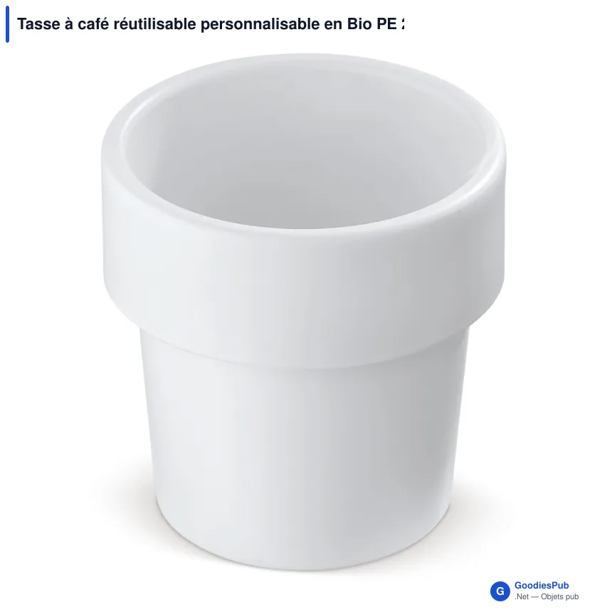 Tasse à café réutilisable personnalisable en Bio PE 240 ml avec logo - Hot-but-cool - Image 5