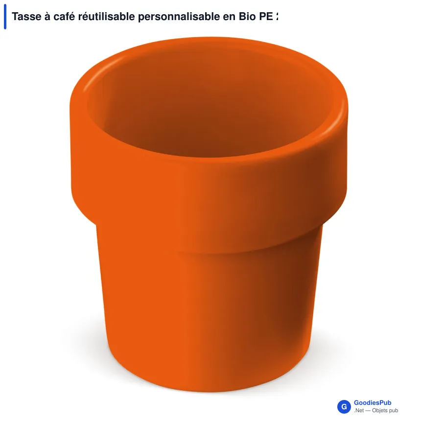 Tasse à café réutilisable personnalisable en Bio PE 240 ml avec logo - Hot-but-cool - Image 6