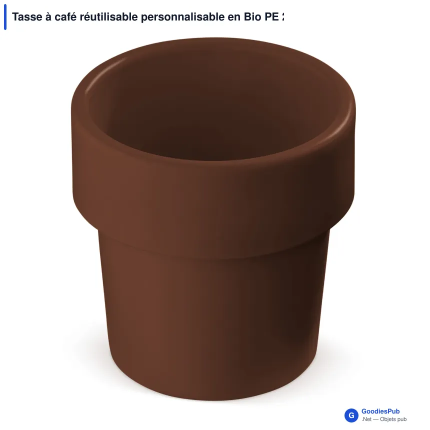 Tasse à café réutilisable personnalisable en Bio PE 240 ml avec logo - Hot-but-cool - Image 7