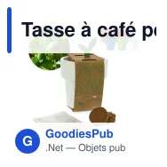 Tasse à café personnalisable en Bio PE et graines de basilic avec logo - Hot-but-cool - Miniature 1