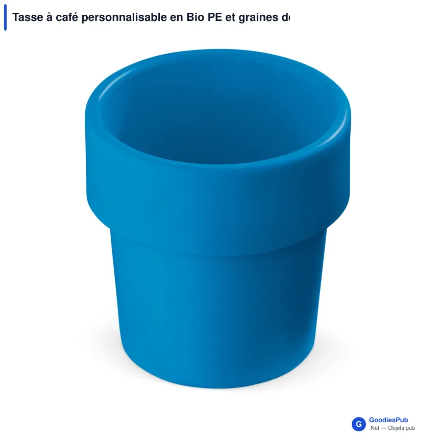 Tasse à café personnalisable en Bio PE et graines de basilic avec logo - Hot-but-cool - Image 2
