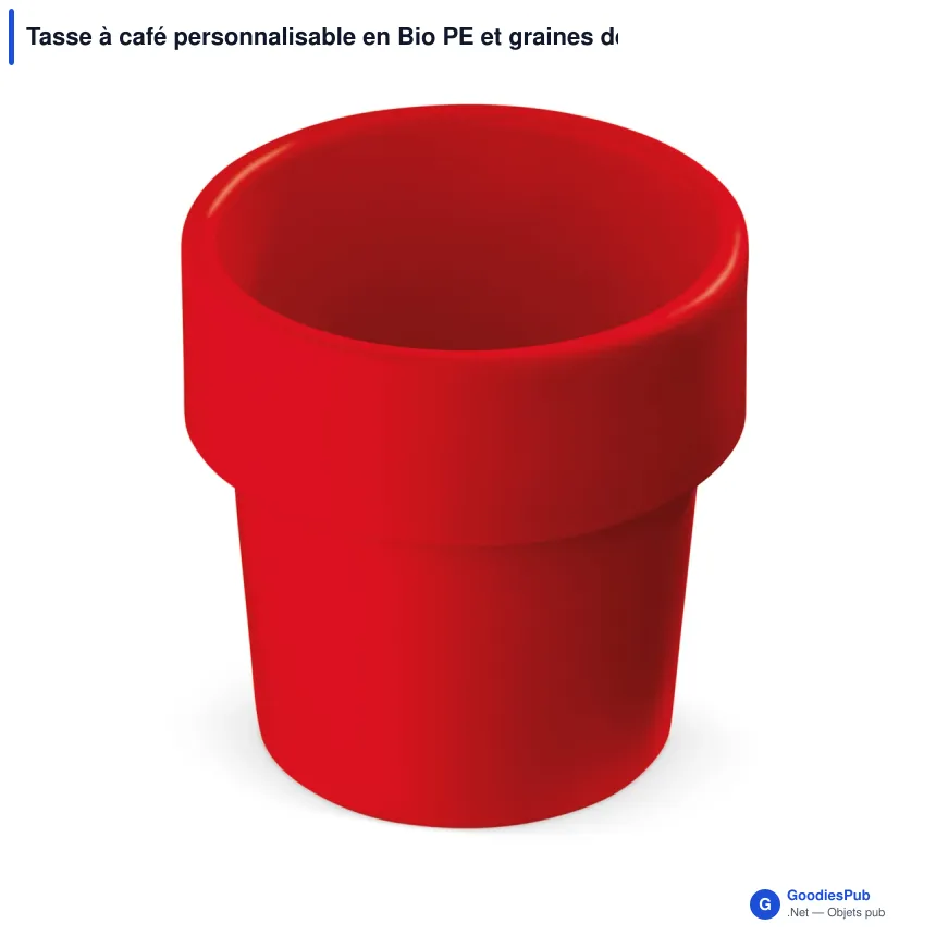 Tasse à café personnalisable en Bio PE et graines de basilic avec logo - Hot-but-cool - Image 3
