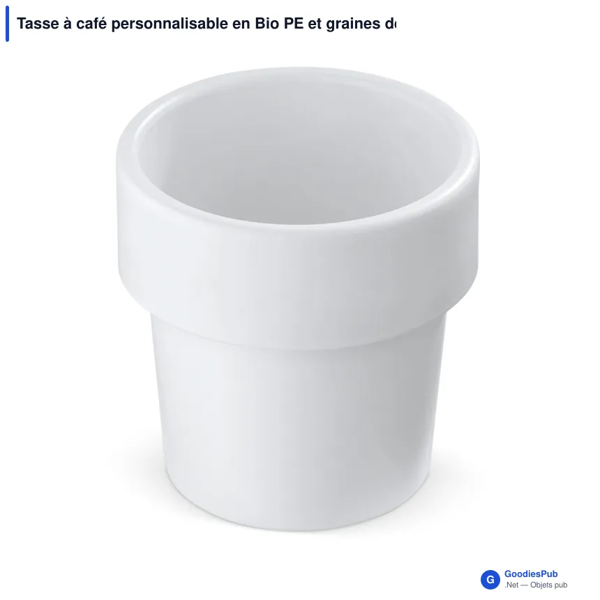 Tasse à café personnalisable en Bio PE et graines de basilic avec logo - Hot-but-cool - Image 7
