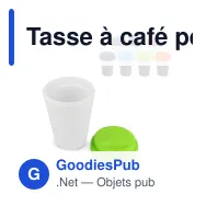 Tasse à café personnalisable en PP recyclé 250 ml avec logo - Corps blanc - Miniature 1