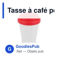 Tasse à café personnalisable en PP recyclé 250 ml avec logo - Corps blanc - Miniature 2