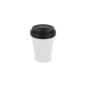 Variante Blanc / Noir - Tasse à café personnalisable en PP recyclé 250 ml avec logo - Corps blanc