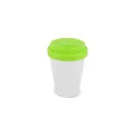 Variante Blanc / vert clair - Tasse à café personnalisable en PP recyclé 250 ml avec logo - Corps blanc