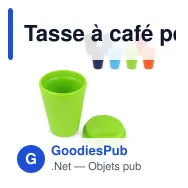 Tasse à café personnalisable en PP recyclé 250 ml avec logo - Couleurs unies - Miniature 1