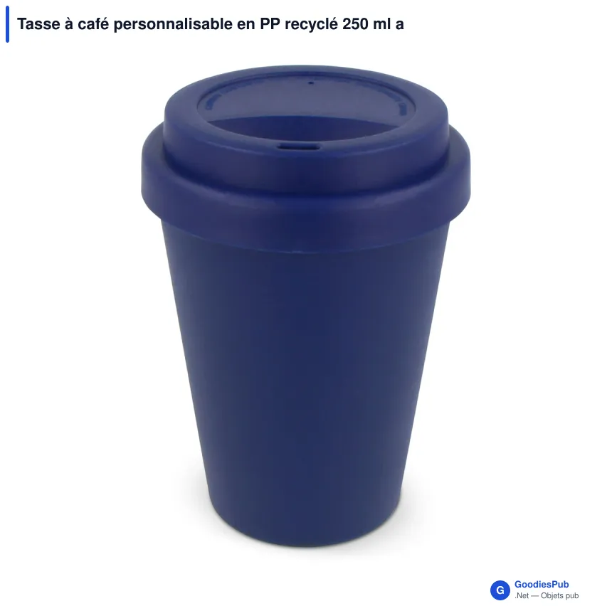 Tasse à café personnalisable en PP recyclé 250 ml avec logo - Couleurs unies - Image 3