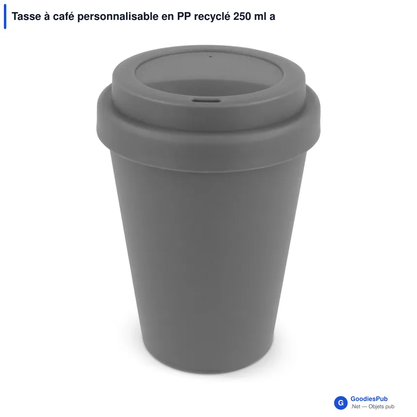 Tasse à café personnalisable en PP recyclé 250 ml avec logo - Couleurs unies - Image 6