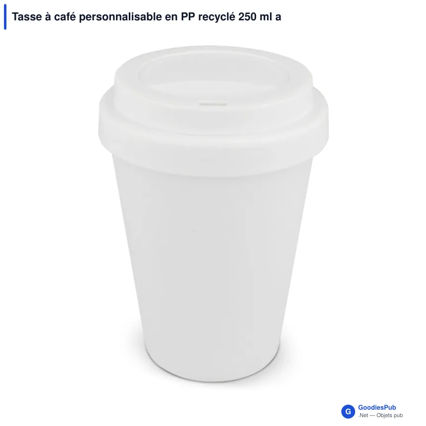 Tasse à café personnalisable en PP recyclé 250 ml avec logo - Couleurs unies - Image 8