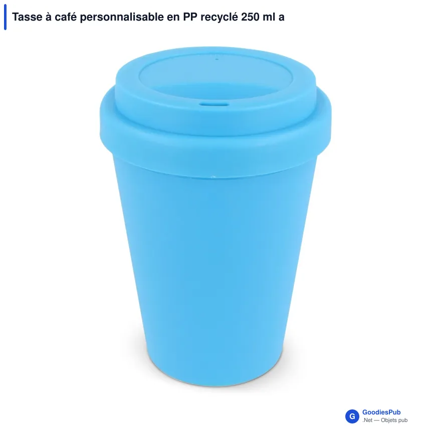 Tasse à café personnalisable en PP recyclé 250 ml avec logo - Couleurs unies - Image 9
