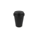 Variante Noir - Tasse à café personnalisable en PP recyclé 250 ml avec logo - Couleurs unies
