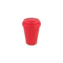 Variante Rouge - Tasse à café personnalisable en PP recyclé 250 ml avec logo - Couleurs unies