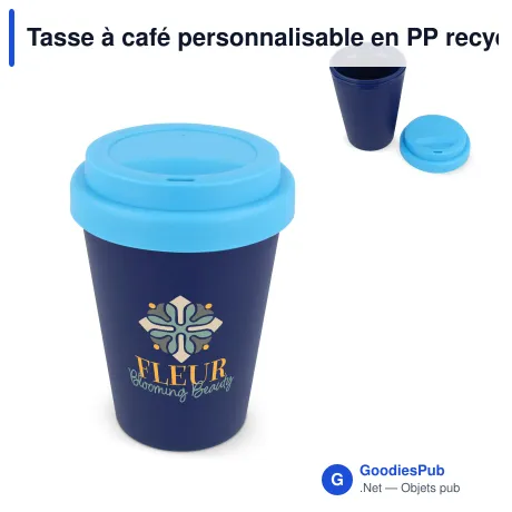 Tasse à café personnalisable en PP recyclé 250 ml avec logo - Mix-and-Match