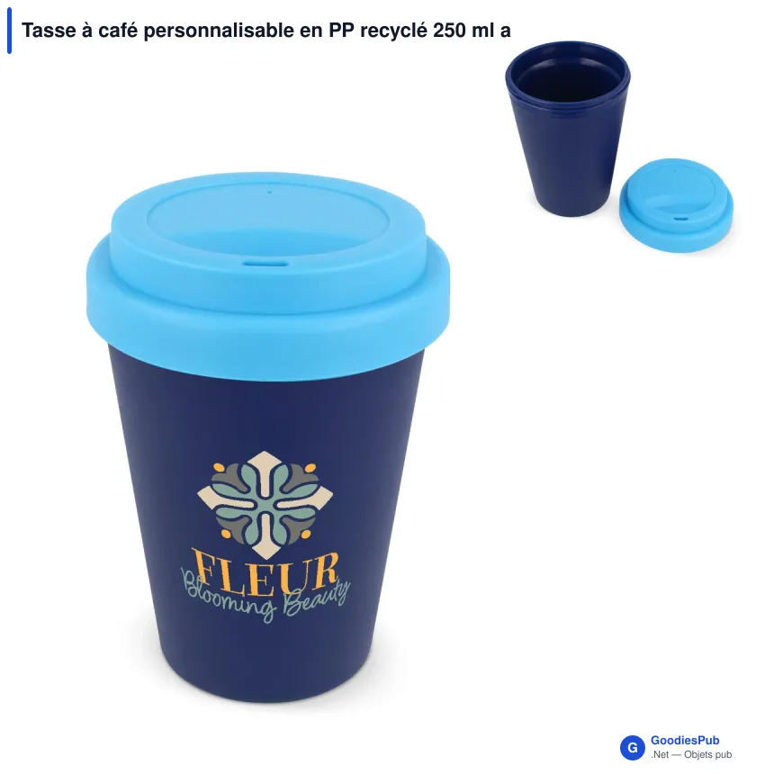 Tasse à café personnalisable en PP recyclé 250 ml avec logo - Mix-and-Match - Image 1