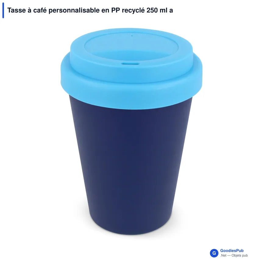 Tasse à café personnalisable en PP recyclé 250 ml avec logo - Mix-and-Match - Image 2