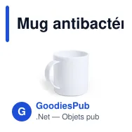 Mug antibactérien personnalisable avec logo pour entreprises - Miniature 1