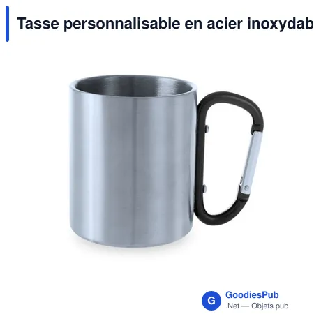 Tasse personnalisable en acier inoxydable avec logo - Tasse Bastic