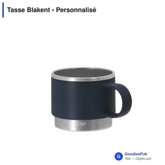 Tasse personnalisable en acier inoxydable recyclé avec logo - Blakent - Image 2