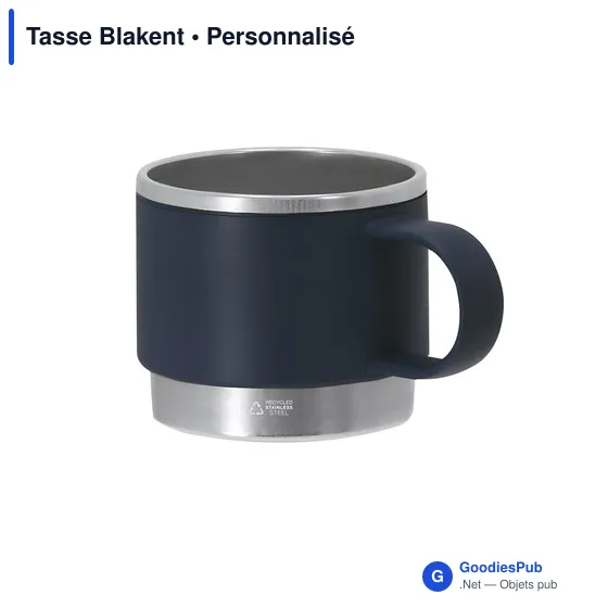 Tasse personnalisable en acier inoxydable recyclé avec logo - Blakent - Image 3