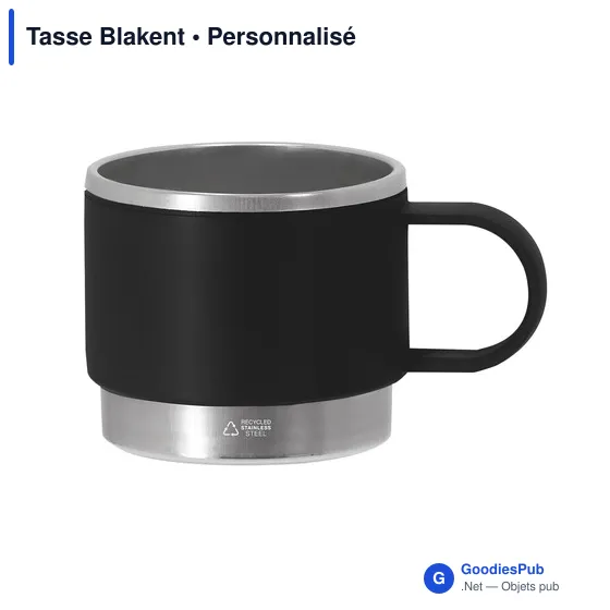 Tasse personnalisable en acier inoxydable recyclé avec logo - Blakent - Image 5