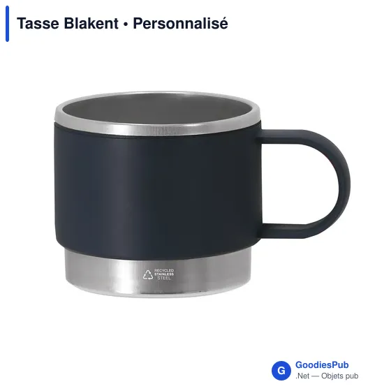 Tasse personnalisable en acier inoxydable recyclé avec logo - Blakent - Image 9