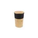 Variante Noir - Tasse de bureau personnalisable en céramique et bambou 300 ml avec logo - Vienne