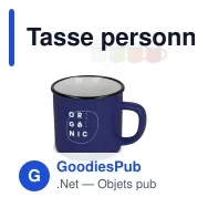 Tasse personnalisable en céramique style émail 280 ml avec logo - Miniature 1