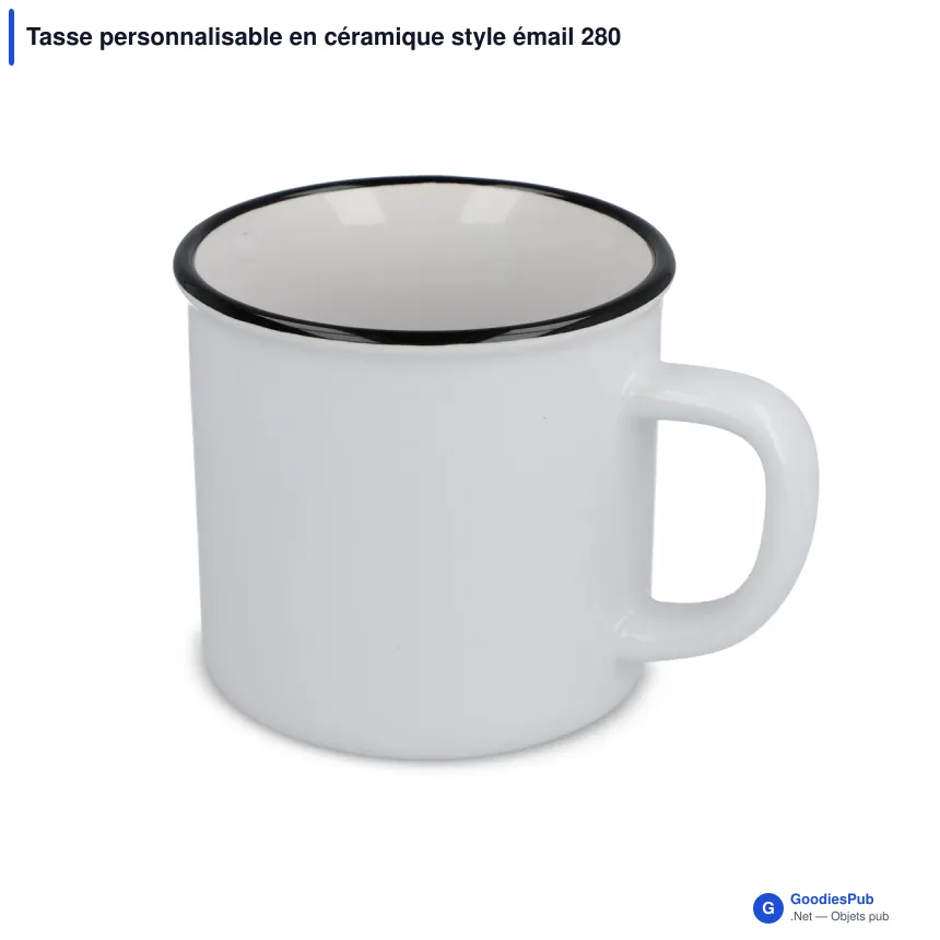 Tasse personnalisable en céramique style émail 280 ml avec logo - Image 3
