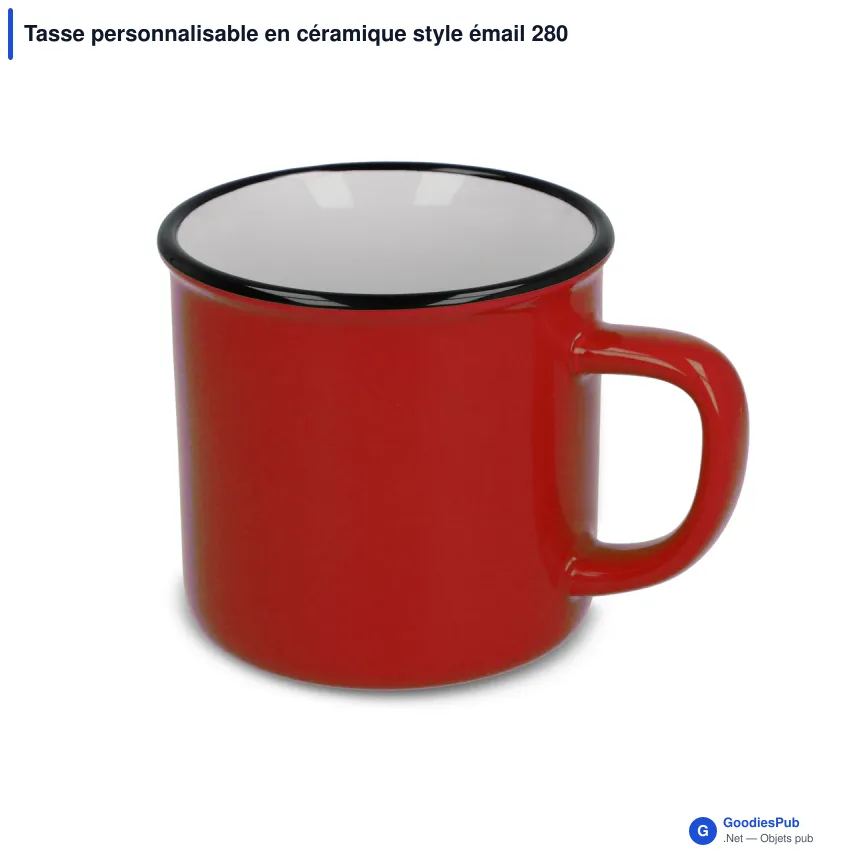 Tasse personnalisable en céramique style émail 280 ml avec logo - Image 6