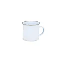 Variante Blanc - Tasse personnalisable en acier émaillé 350 ml avec logo - Émail