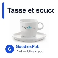 Tasse et soucoupe personnalisables en porcelaine 180 ml avec logo - Satellite - Miniature 1
