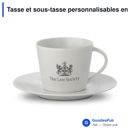 Tasse et sous-tasse personnalisables en porcelaine 160 ml avec logo - Milano