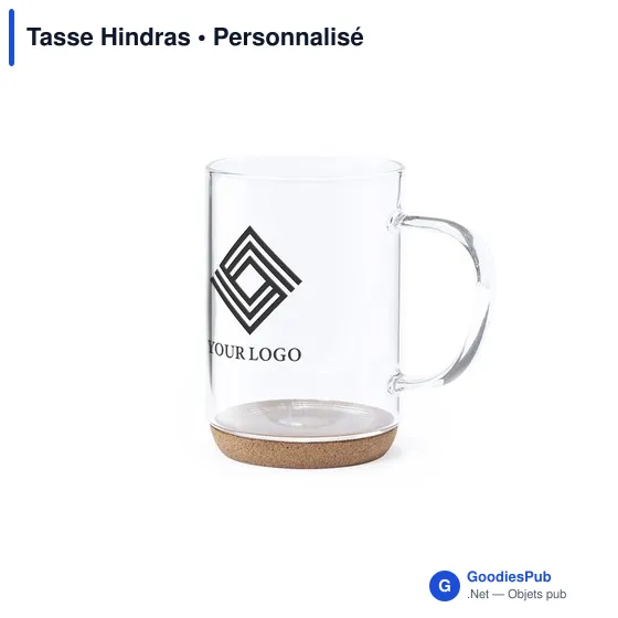 Tasse personnalisable Hindras avec logo en verre borosilicate - Image 2