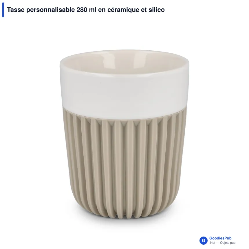 Tasse personnalisable 280 ml en céramique et silicone avec logo - InSideOut Fjord - Image 2