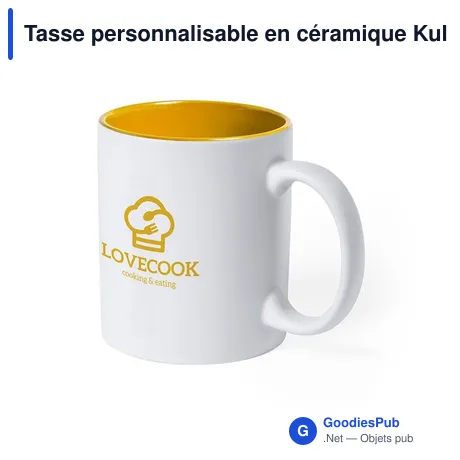 Tasse personnalisable en céramique Kulmer avec logo