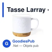 Tasse personnalisable Larray avec logo en céramique - Miniature 2